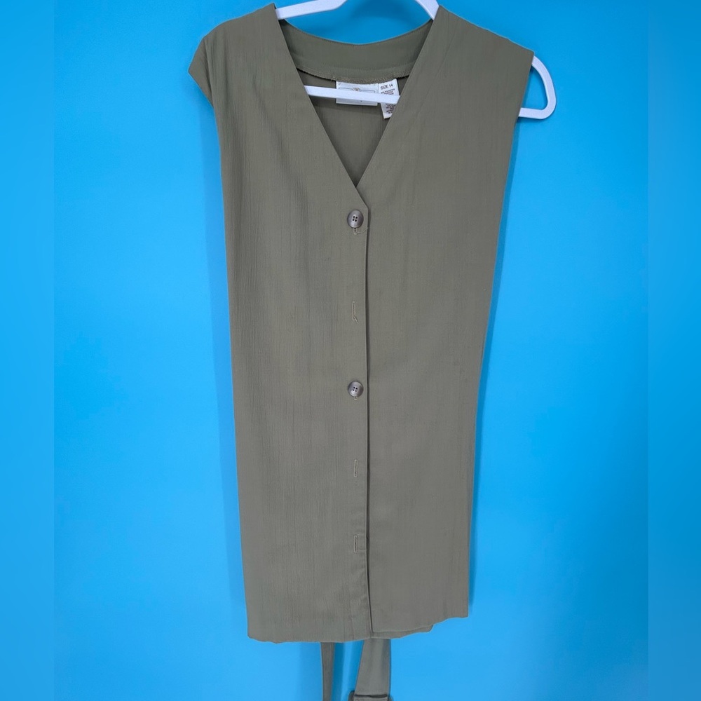 Worthington Khaki Sage Blouse SZ 14